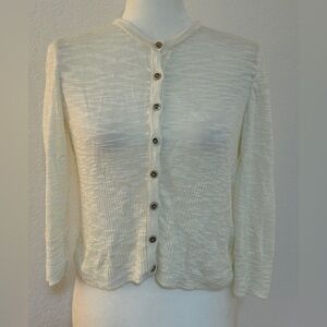 St. John Sport Luxury Crème Ivory Slub Texture Knit Size Small